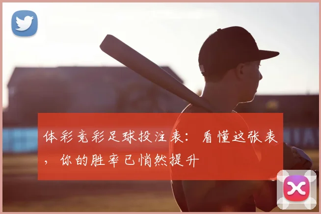 体彩竞彩足球投注表：看懂这张表，你的胜率已悄然提升